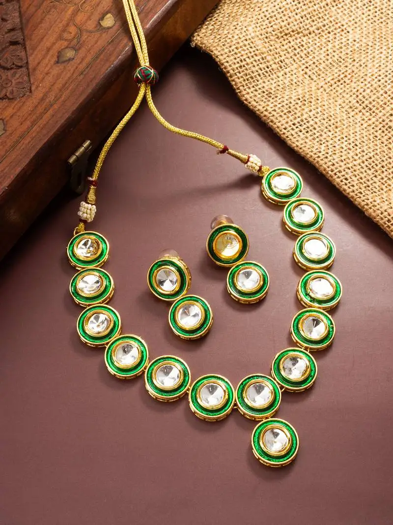 Emerald Halo Necklace set